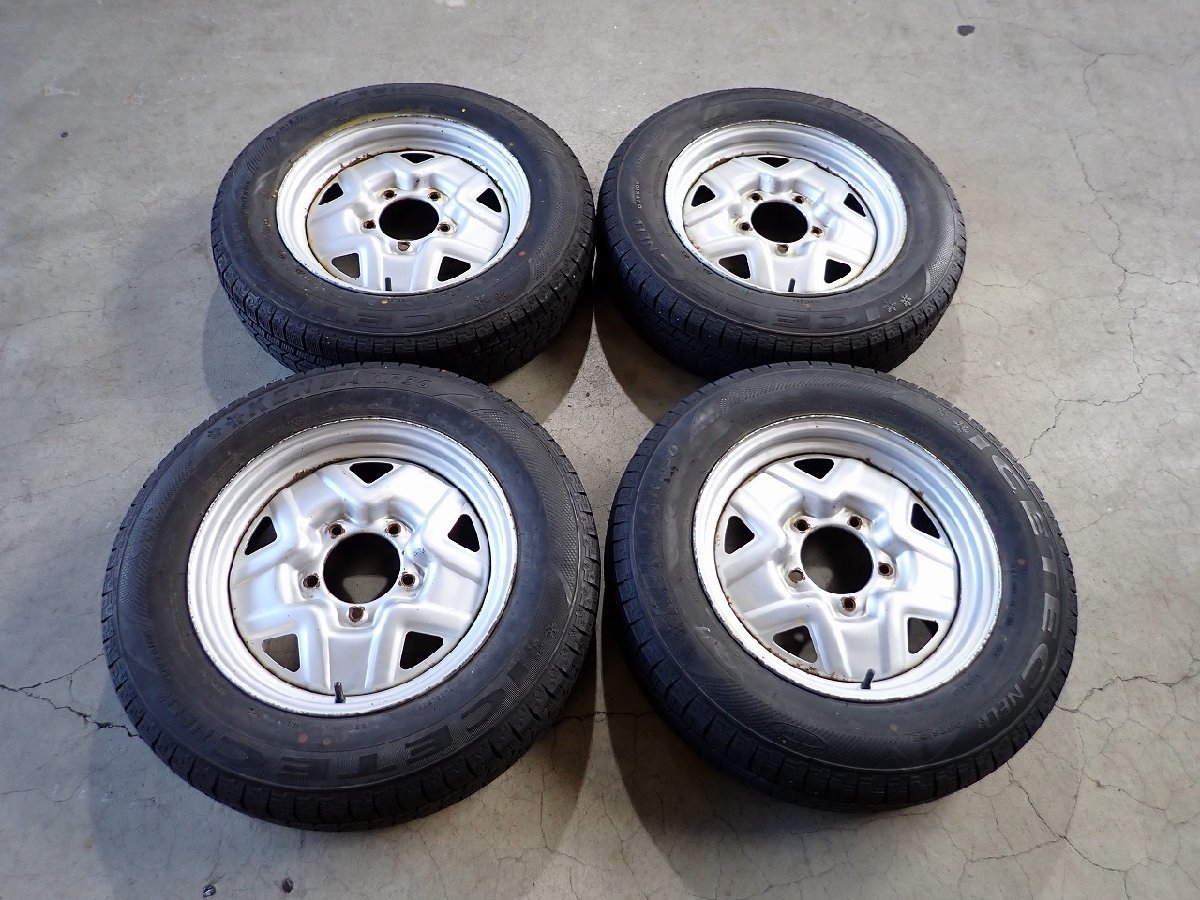 YS2972【送料無料175/80R16】スズキ純正スチール JA11/JB23型 ジムニー純正 中古スタッドレス ▼16×5J 139.7/5H ET約25▼1円スタート