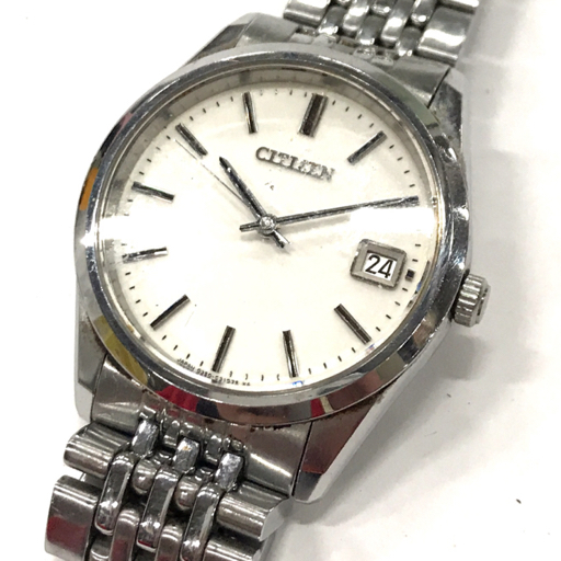シチズン ザ・シチズン クオーツ 0350-C30919 SS デイト ホワイトダイヤル 未稼働品 メンズ CITIZEN QS114-48