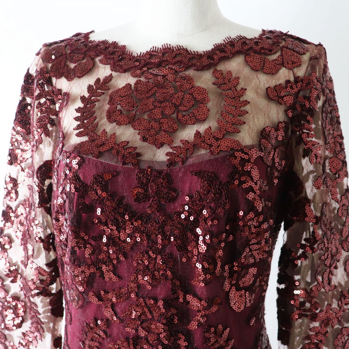 極美品◎TADASHI SHOJI タダシ ショージ レディース スパンコール付き 