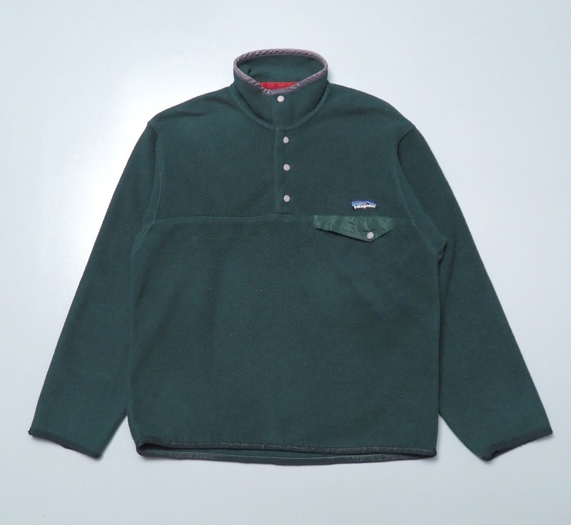 TG0920◇90sヴィンテージ パタゴニア/Patagonia 25450 F4 メンズS シンチラ スナップT プルオーバー フリース グリーン系