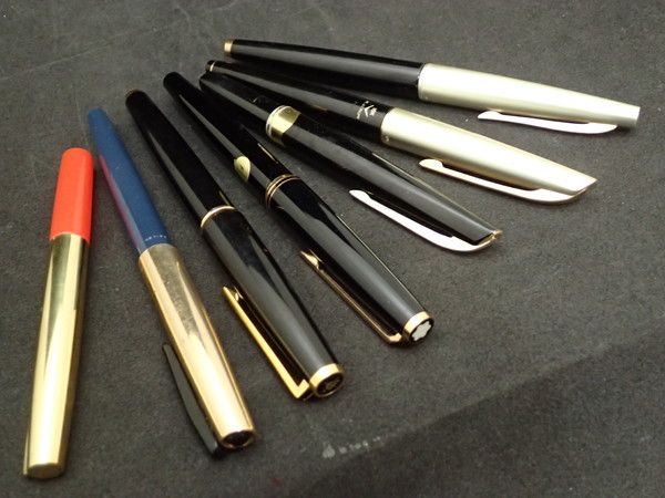N48☆送料無料!! 万年筆 まとめて 7点 セット MONTBLANC PILOT PLATINUM SAILOR 他 (60)