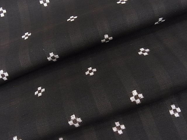 平和屋2■本場大島紬　格子花文　ますいわ屋扱い　逸品　fe6489