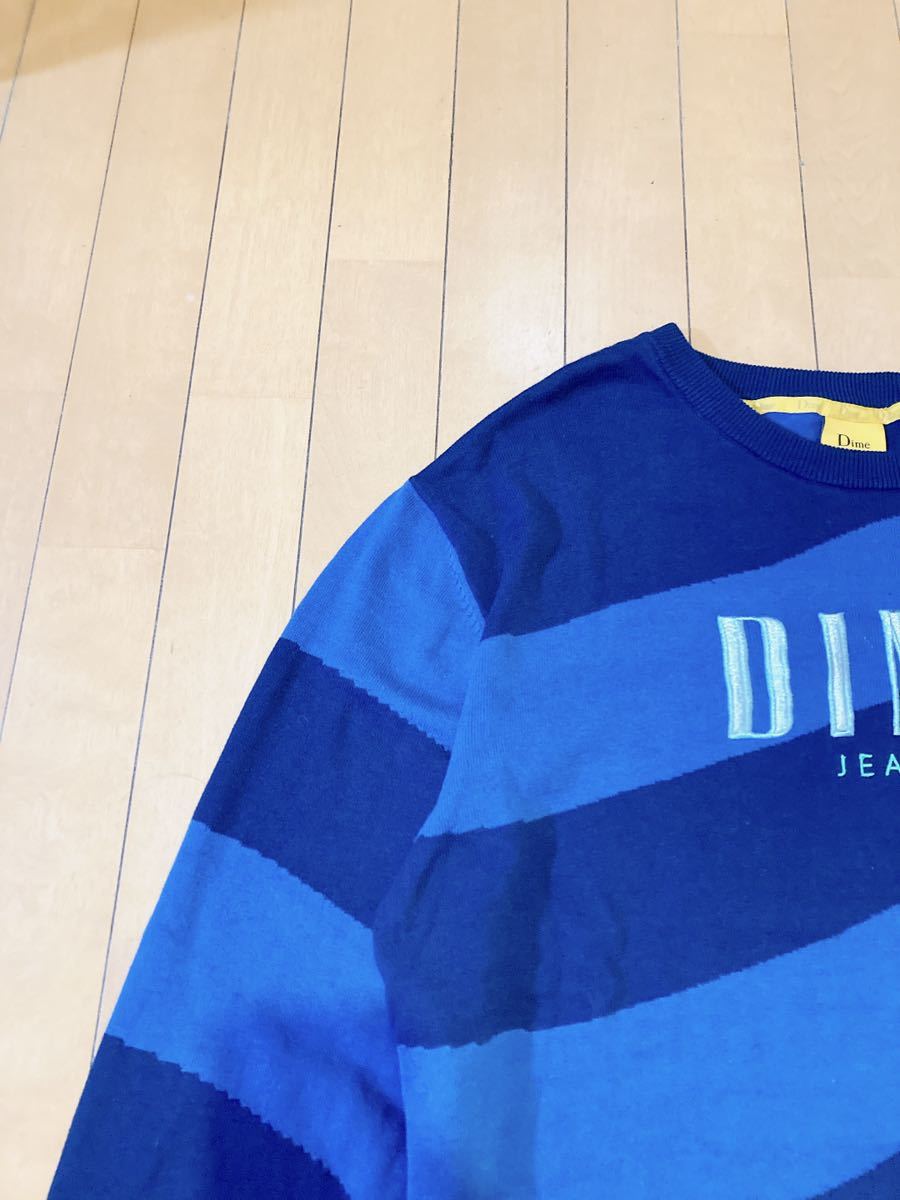 【美品】大人気Dime ボーダー 刺繍ロゴ ニット