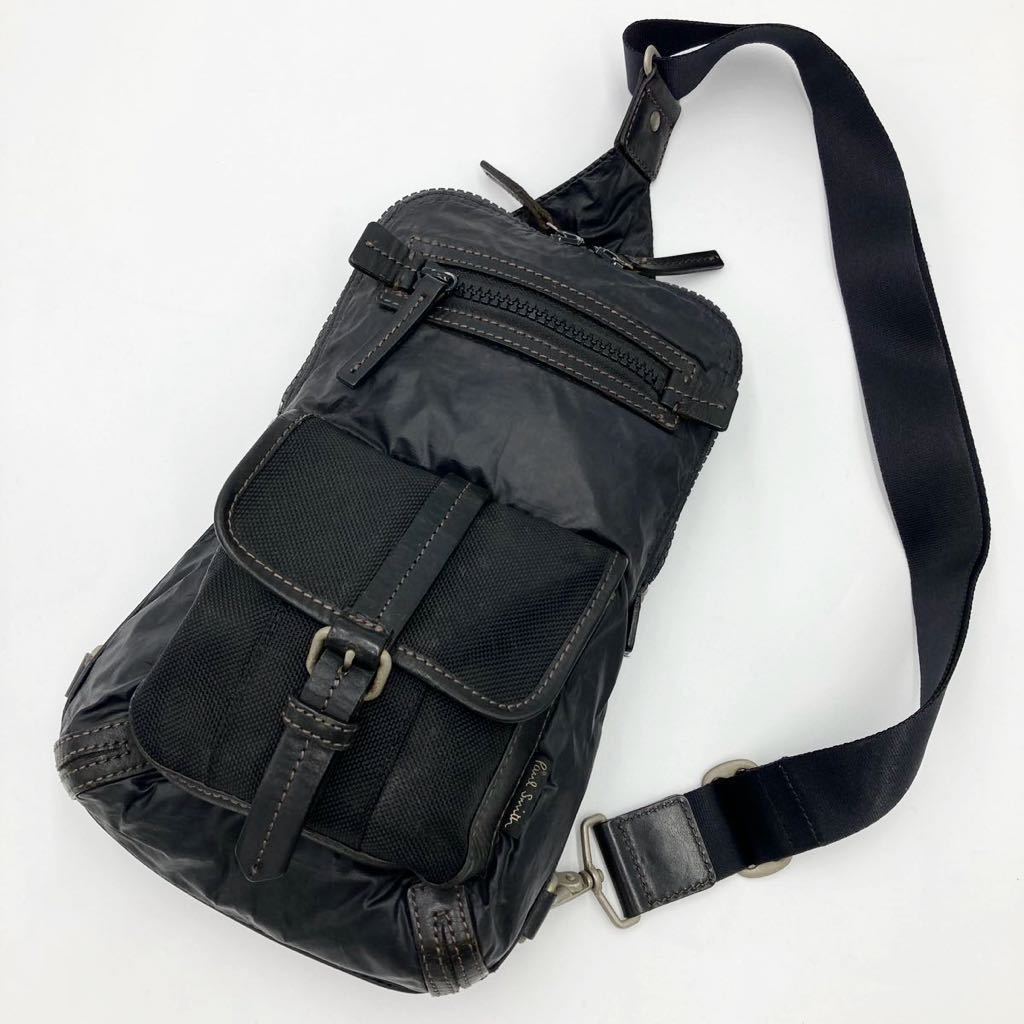 ポールスミス PAUL SMITH メンズ ナイロン レザー 斜め掛け ショルダー