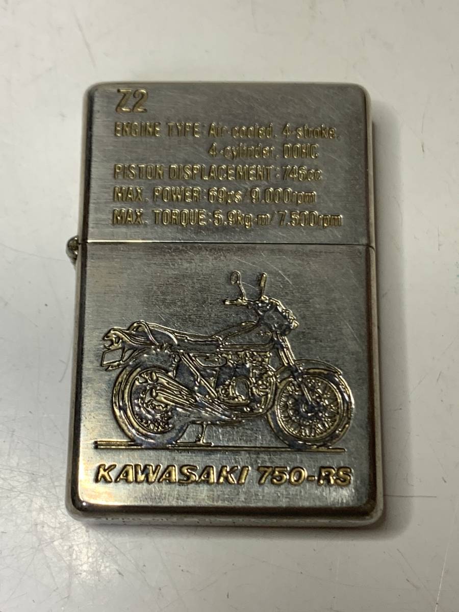 ★1999年製 ZIPPO ジッポ 1937 REPLICA KAWASAKI 750 RS Z2 レプリカ カワサキ ロードスター シルバー ゴールド 銀 金 バイク Zippo 0 Replica
