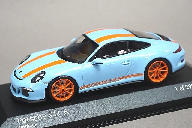  ミニチャンプス PMA 1/43 Porsche ポルシェ 911 R 991 2016 ガルフブルー/オレンジストライプ ALMOST REAL特注 413066262(乗用車)｜売買されたオークション情報、yahooの商品情報をアーカイブ公開 - オークフ 乗用車