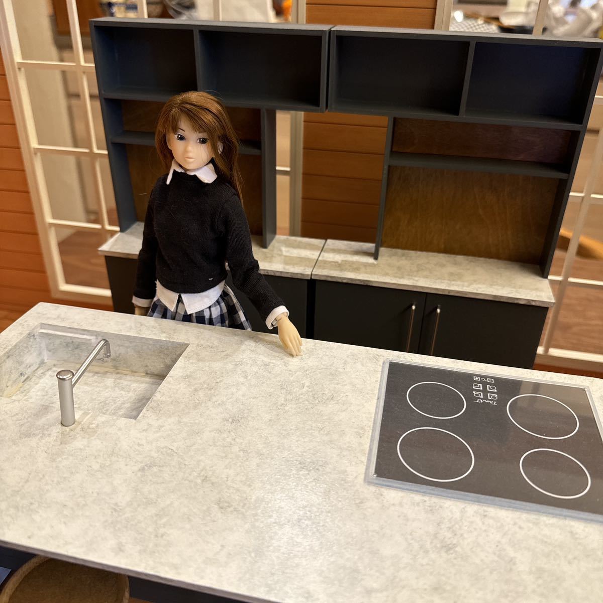 ドールハウス キッチン | 1⁄12 家具 棚 1/6 ドールハウス アイランド