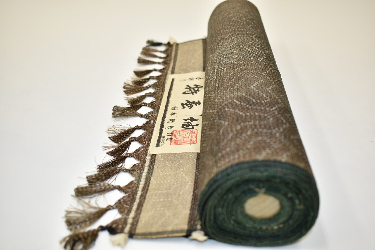 正絹紬着尺 （縁」154cm～160cm 単衣 身幅広め 黒地 紬着尺 正絹  