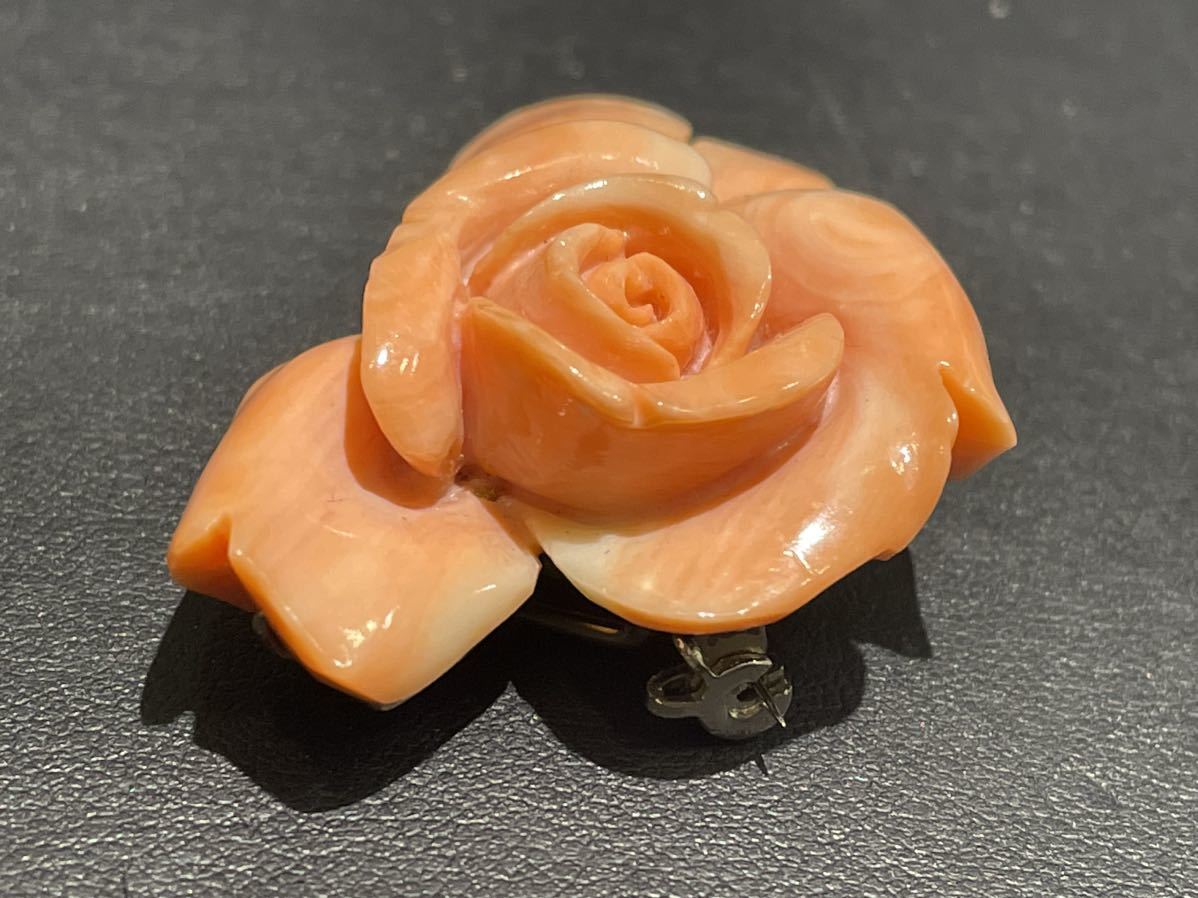 珊瑚 和装小物 ブローチ 帯留 サンゴ 重量 約16.8g 珊瑚帯