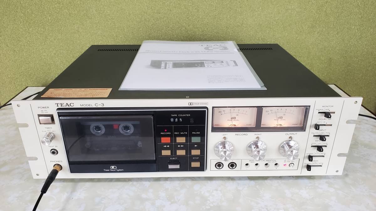 完動・美品　TEAC C-3 ティアック カセットデッキ 取扱説明書付