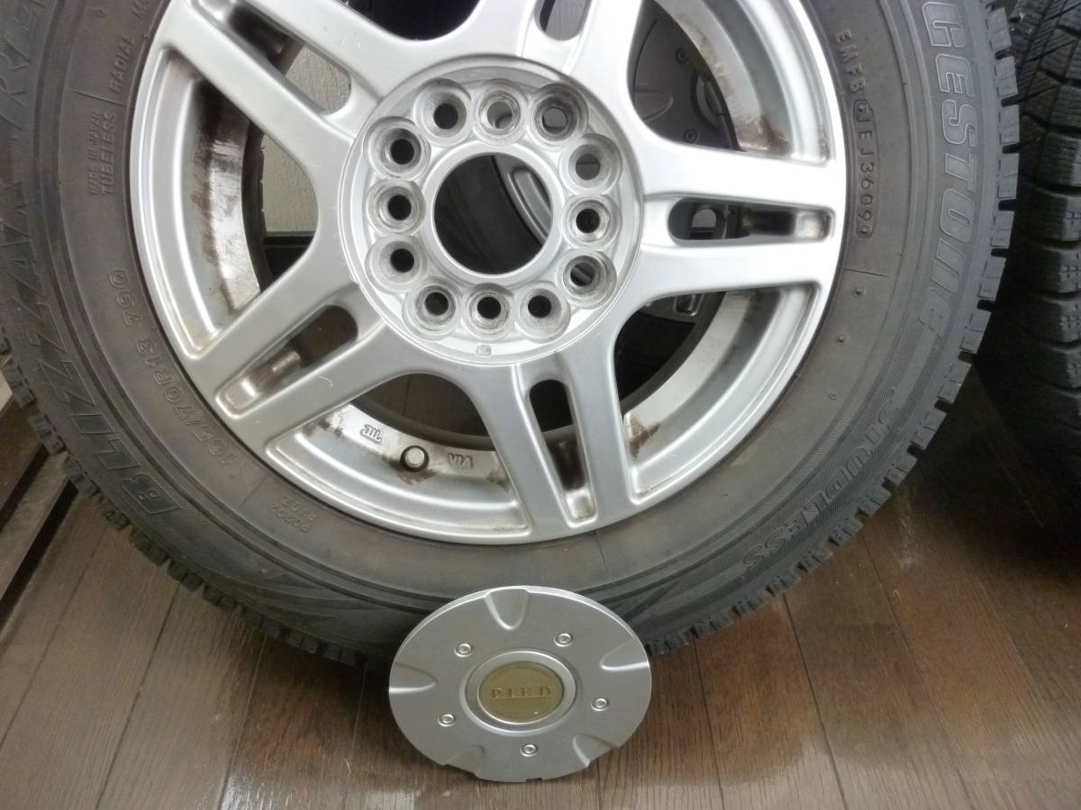 ★再出品　軽自動車用　BRIDGESTONE　ブリヂストン製マルチアルミホイール+ブリザック　１６５／７０R１３　４本　かなり山あり　個人出品 中古アルミホイールリメイク品 新品同様4本セット ブリヂストン アルミホイール 軽自動車 2026年最新Yahoo