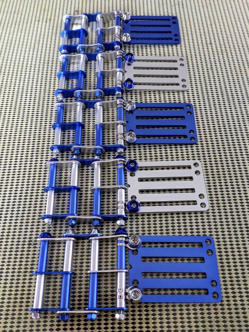 青×銀 ニックス風ベルトループ 腰道具 腰袋 工具差し 4段チェーン付き 