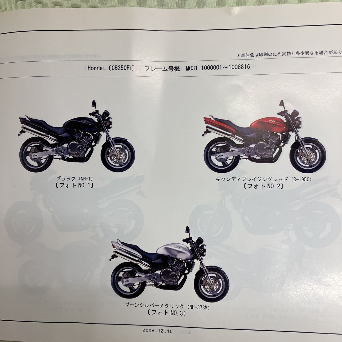 ホンダ MC31 サービスマニュアル HORNET ホーネット250 パーツリスト 