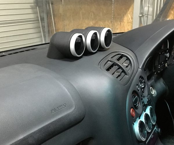 低価，2025 【RX-7 FD3S専用 60φ 3連メーターフード】加工不要 純正センタースピーカー部にボルトオン取付 Defi等に
