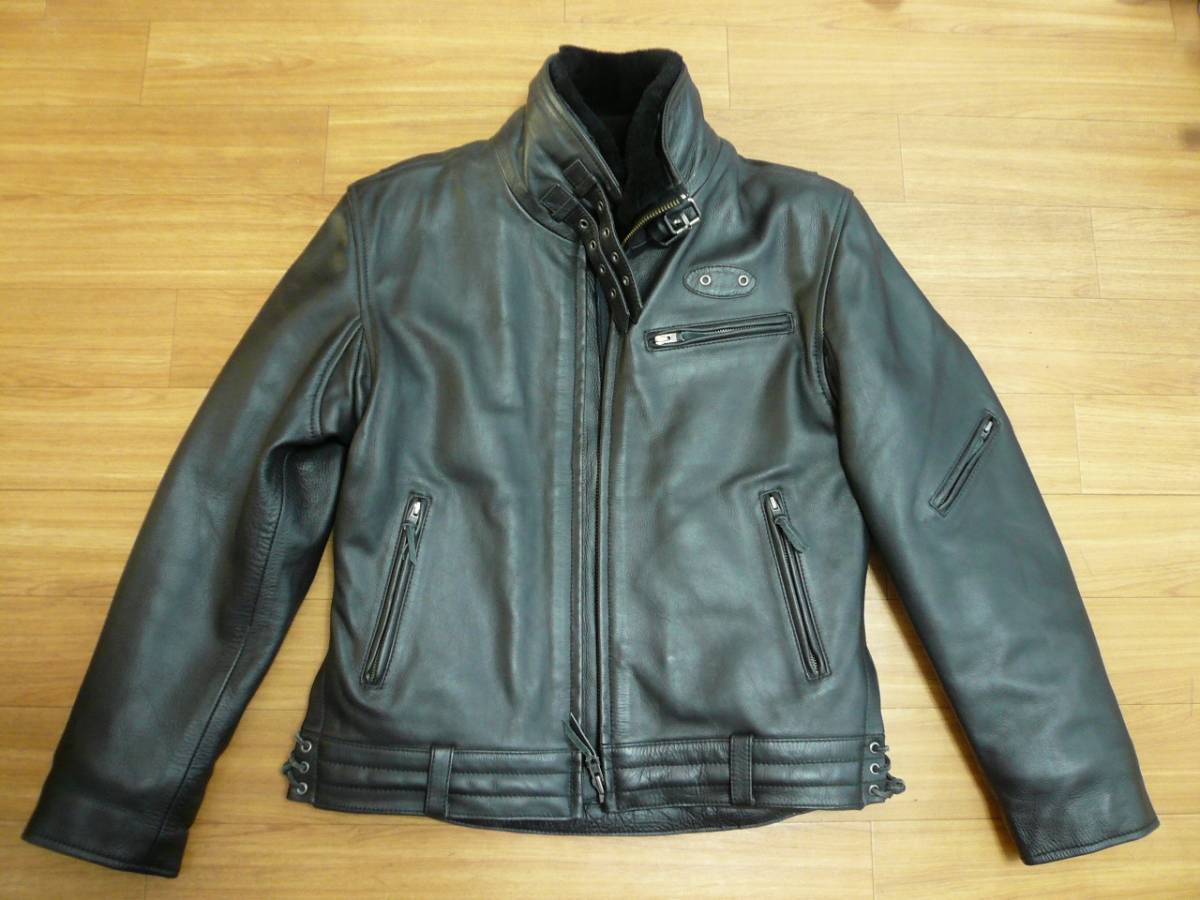 liugoo leathers リューグーレザース ライナー ボア ライダース レザージャケット XL LL ブラック ライダースジャケット 防寒 厚手
