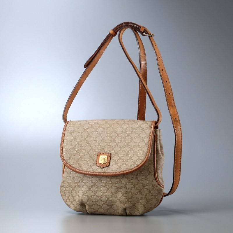■CELINE セリーヌ　マカダム　ミニショルダー　ポシェット　PVC×レザー　ヴィンテージ ■CELINEセリーヌ　マカダム　ミニショルダー　ポシェット　PVC×レザー　ヴィンテージ