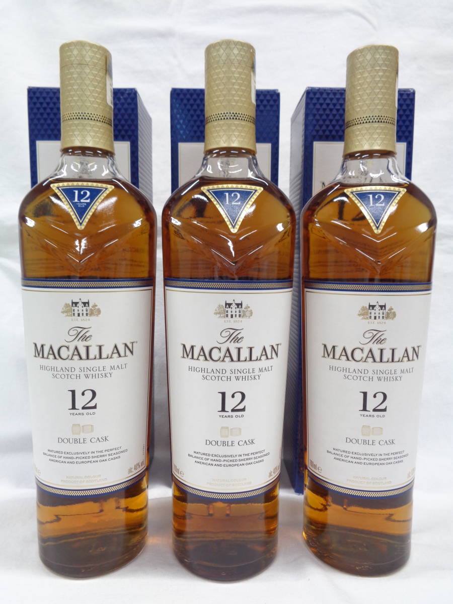 ★3本 The MACALLAN ザ・マッカラン 12年 ダブルカスク ウイスキー 700ml 40% 箱付☆彡