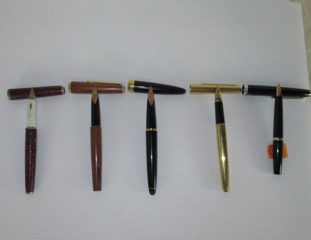 PILOT 万年筆 18K/750 5本/経年・ユーズド/箱無 文房具 事務、店舗
