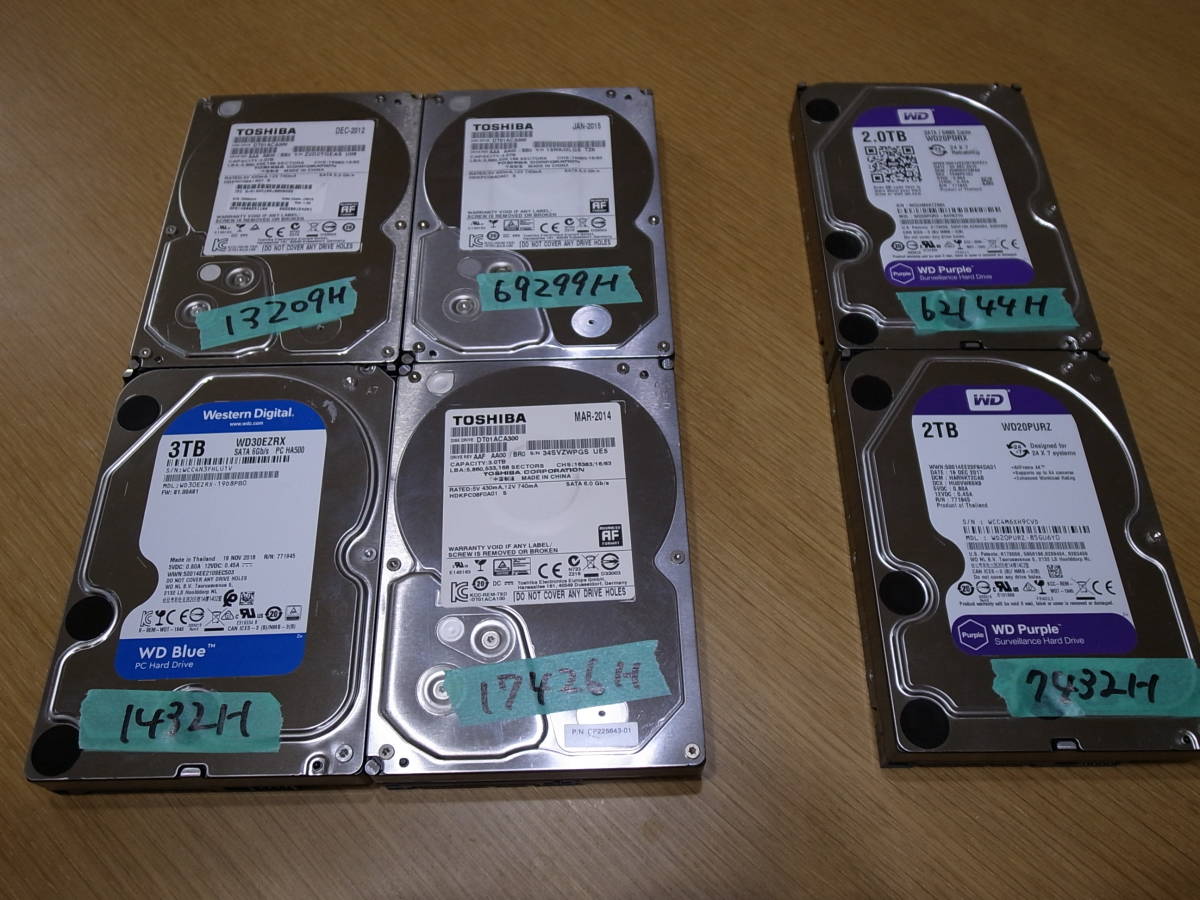 周辺機器 B50766 3.5インチ HDD 2TB 6個セット 品