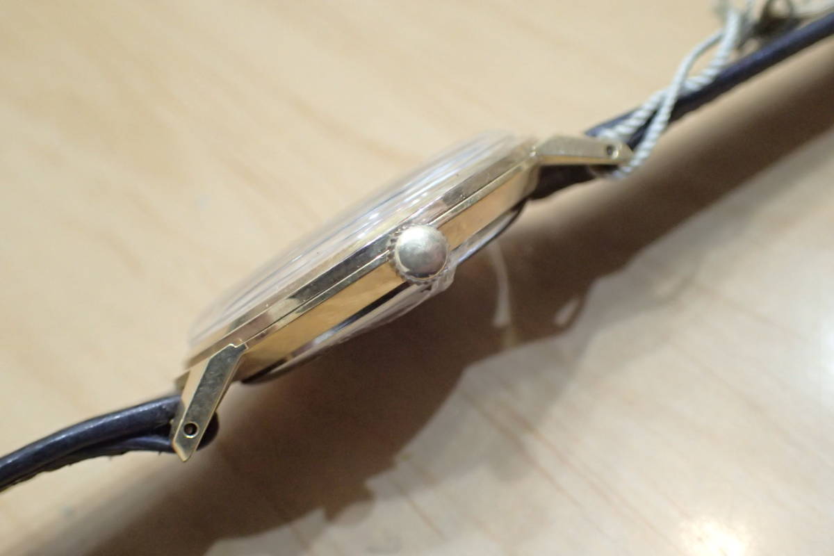 激レア/タグ付き未使用 ◆デッドストック シャトー カレンダー ◆変わり文字盤/ブラックミラーダイヤル 手巻きメンズ腕時計