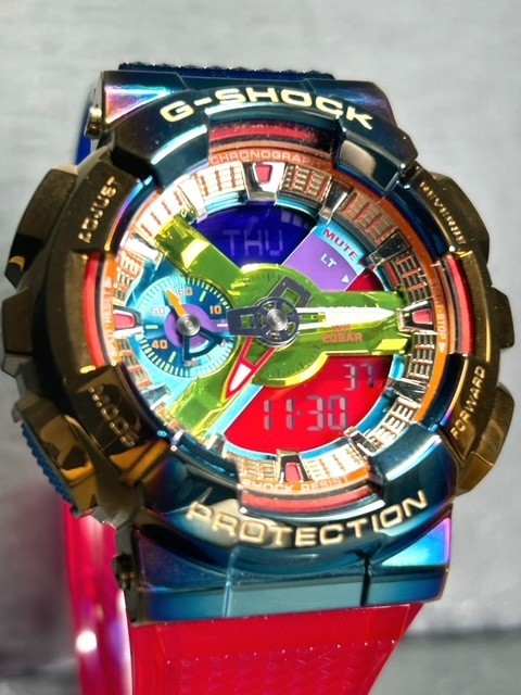  CASIO カシオ G-SHOCK ジーショック GM-110RB-2A 腕時計 クオーツ アナデジ カレンダー 多機能 レインボー 20気圧防水 ラバーバンド(G-SHOCK)｜売買されたオークション情報、yahooの商品情報をアーカイ G-SHOCK