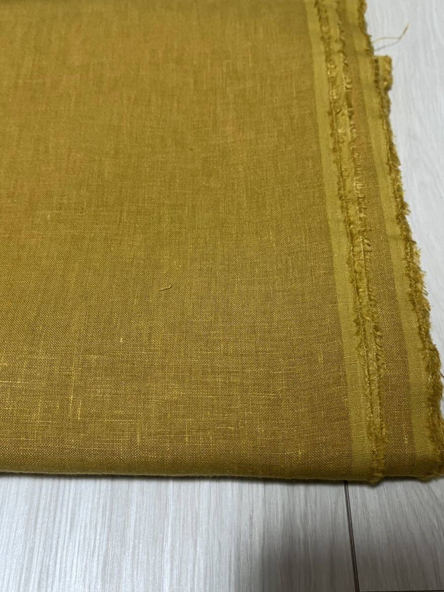 40フレンチリネンキャンバス 椿オイル加工 マスタード 3M
