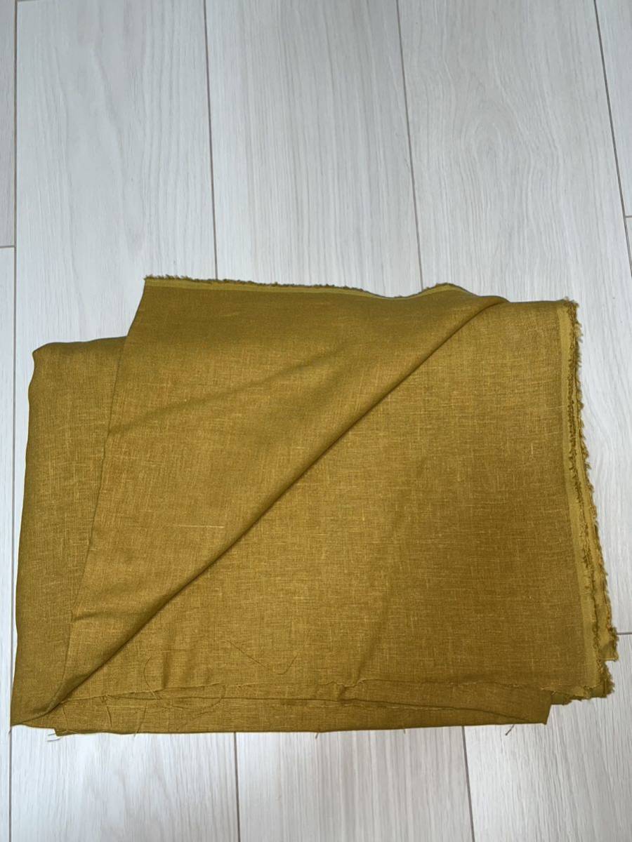 40フレンチリネンキャンバス 椿オイル加工 マスタード 3M
