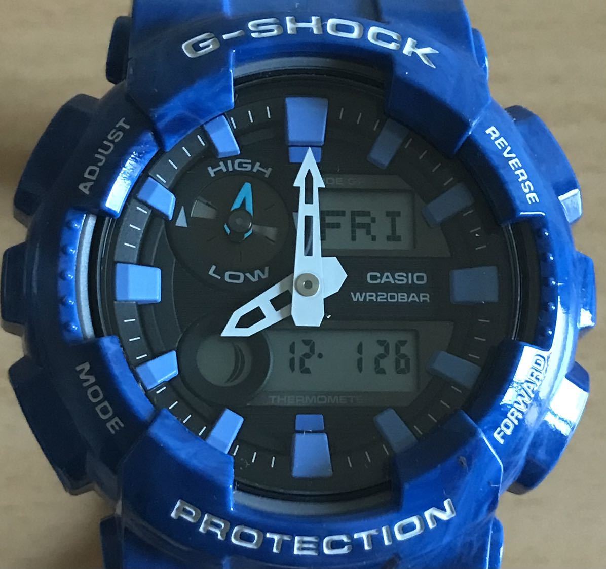 114-0506 CASIO カシオ G-SHOCK G-LIDE メンズ腕時計　ラバーベルト　アナデジ　クオーツ　青　ブルー　GAX-100MA 稼働品 