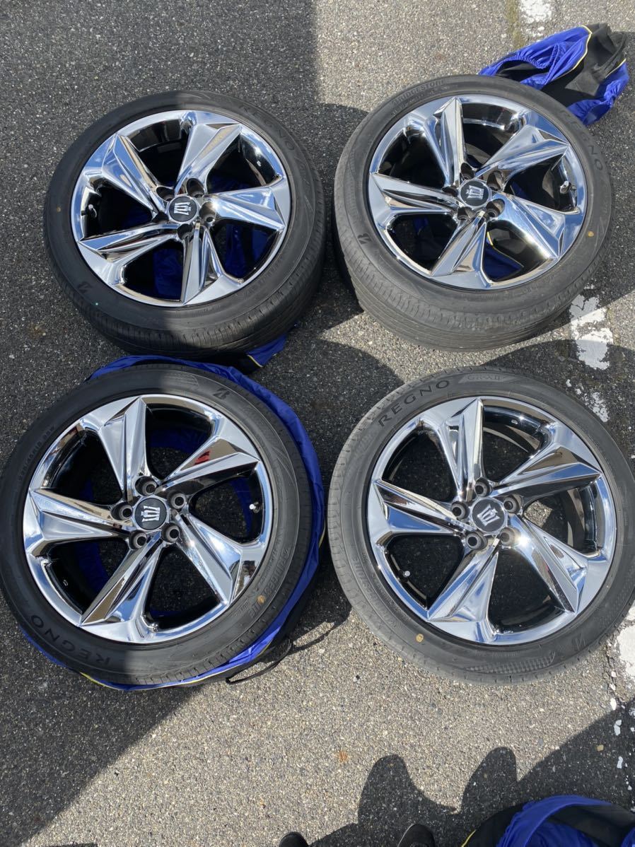 トヨタ 220系クラウンRS純正ホイール 18インチｘ8J ET:+45 PCD:114.3 5Hブリヂストン レグノ GR-XII 225/45R18 23年製