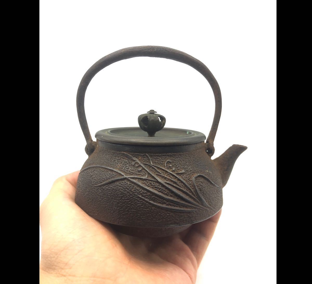 樂】 煎茶道具 小振 砲口 鉄瓶 急須 銅蓋 tg15 【公式通販】