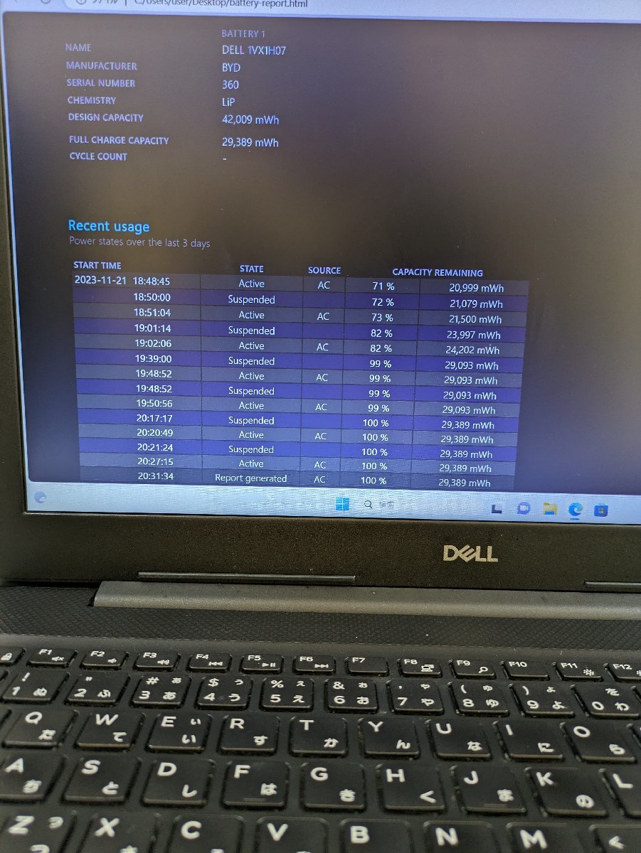 動作確認済】 Dell VOSTRO 3591 データ消去 Windwos11再インストール済