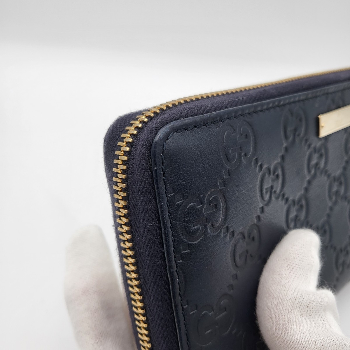 GUCCI グッチ シマラウンドジップ レザー ロングウォレット 長
