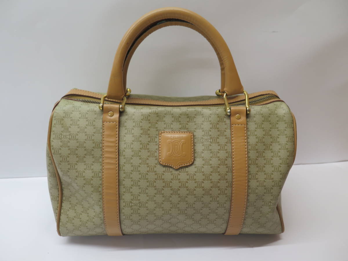 ビンテージ CELINE オールドセリーヌ ベージュ マカダム ボストン 