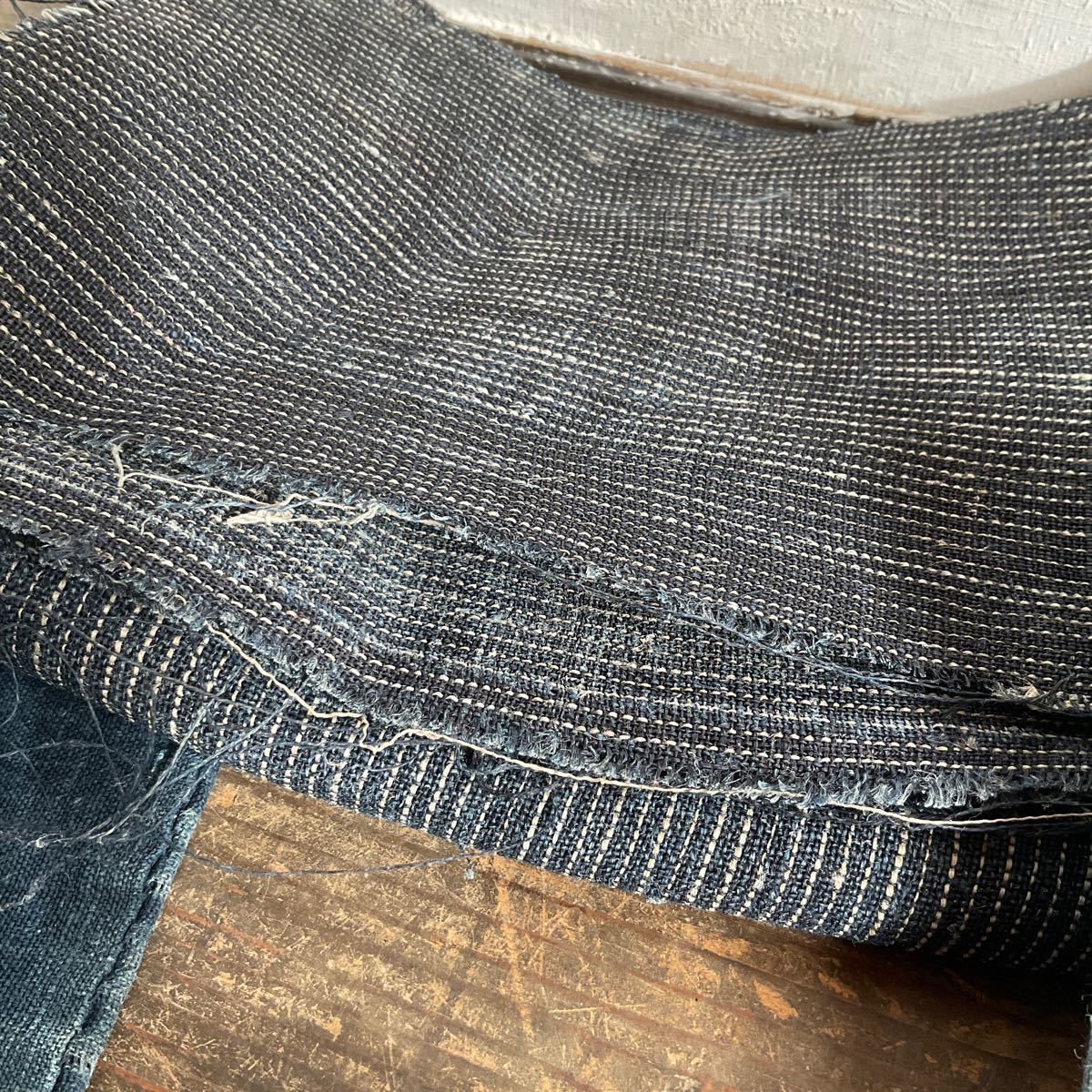 Q19/初荷 時代 藍染 古布 厚手 刺子 木綿 麻 手織 まとめて大量2.2kg