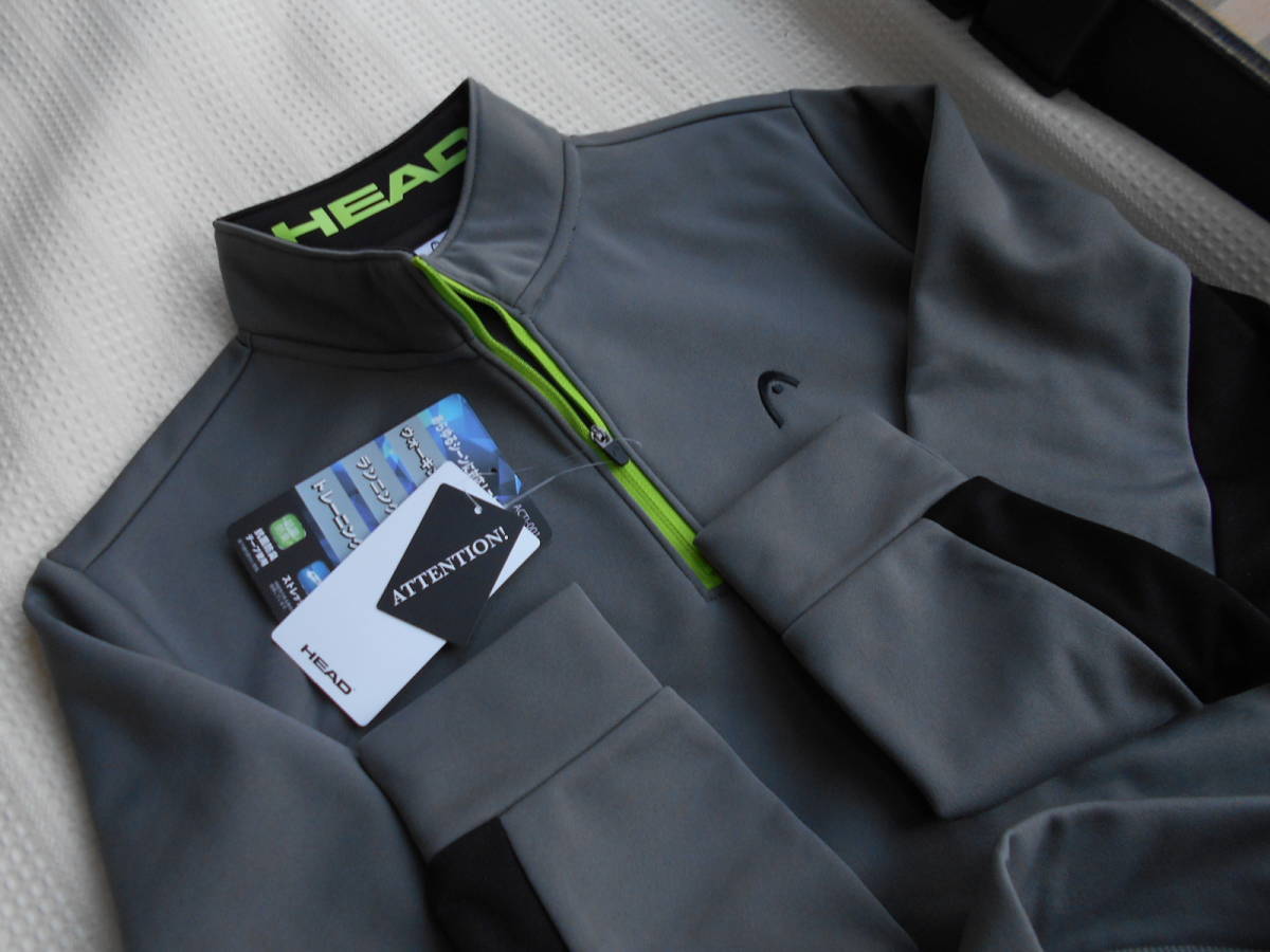 ◆おしゃれ！暖か！【 ＨＥＡＤ / ヘッド 】長袖！裏~起毛／ストレッチ／スタンド・ハーフジップ／プルオーバー◆GR/LL