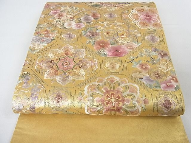 平和屋2□極上 中国三大刺繍 蘇州刺繍 袋帯 蜀江楽器花文