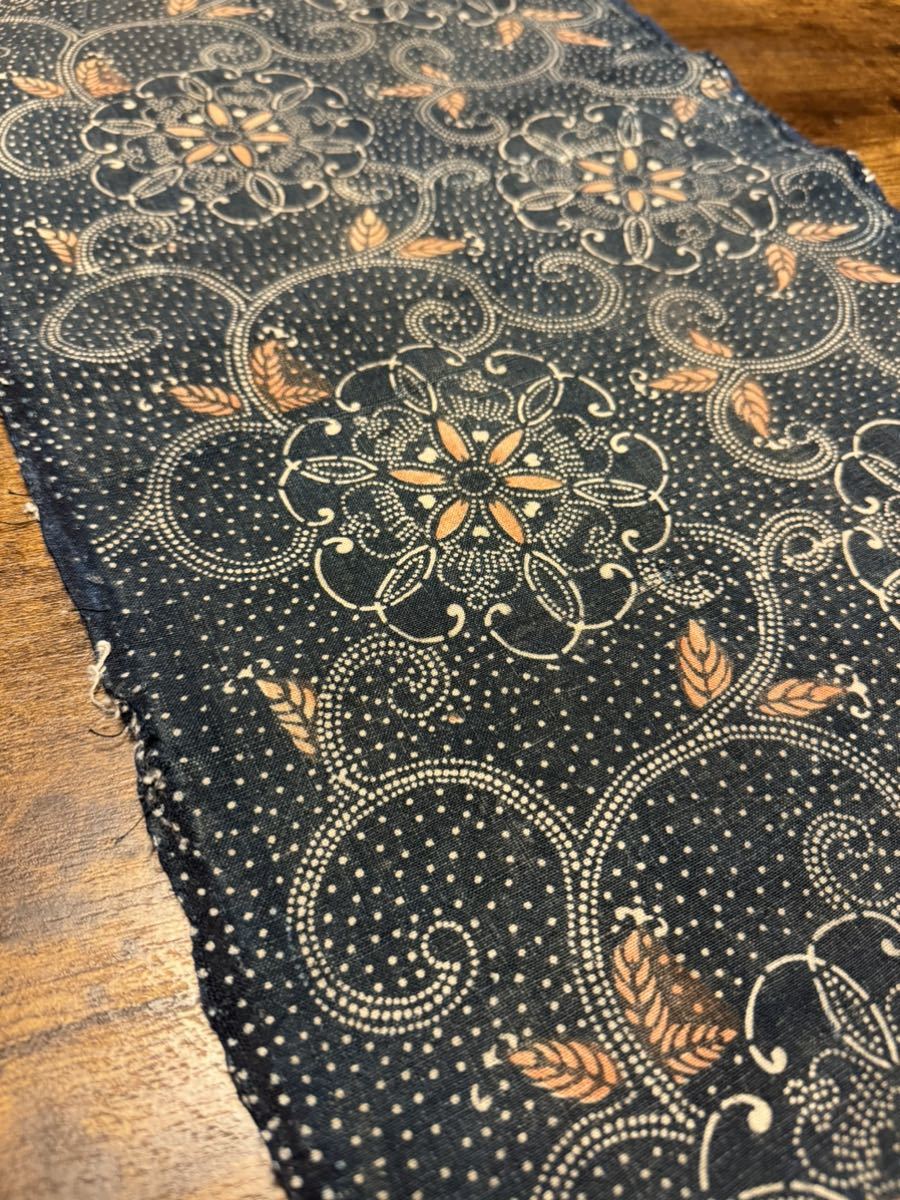 118型染め◇朱入り◇186×33㎝◇藍染め◇木綿