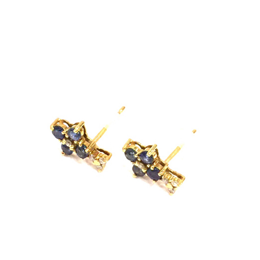 ピアス 金具 K18刻印 サファイア 0.25ct ダイヤモンド 0.03ct 総重量約