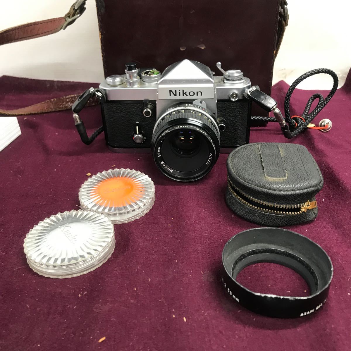 g_t N447 フィルムカメラ　NIKON F2 7823689 ケース付き　50mm 1:2 3256460