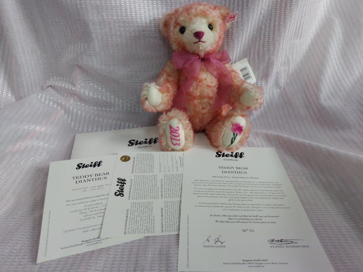 シュタイフ 日本限定1500体⁄日本の名花シリーズ テディベア なでしこ