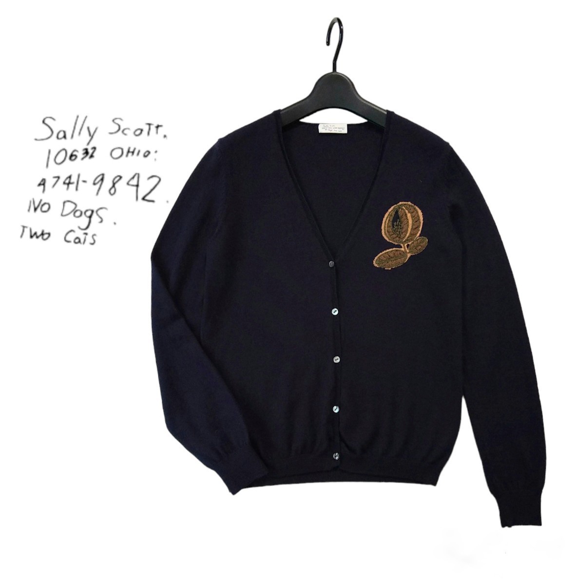 人気定番，大人気 Sally Scott サリースコット ウール 刺繍 ニット カーディガン サイズM(ミナ ペルホネン)｜売買されたオークション情報、yahooの商品情報をアーカイブ公開 - オークファン ミナ ペルホネン