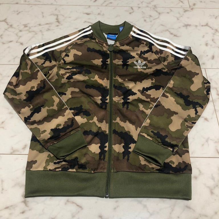 極美品 アディダスオリジナルス 150cm ジャージ 迷彩 トラックジャケット adidas