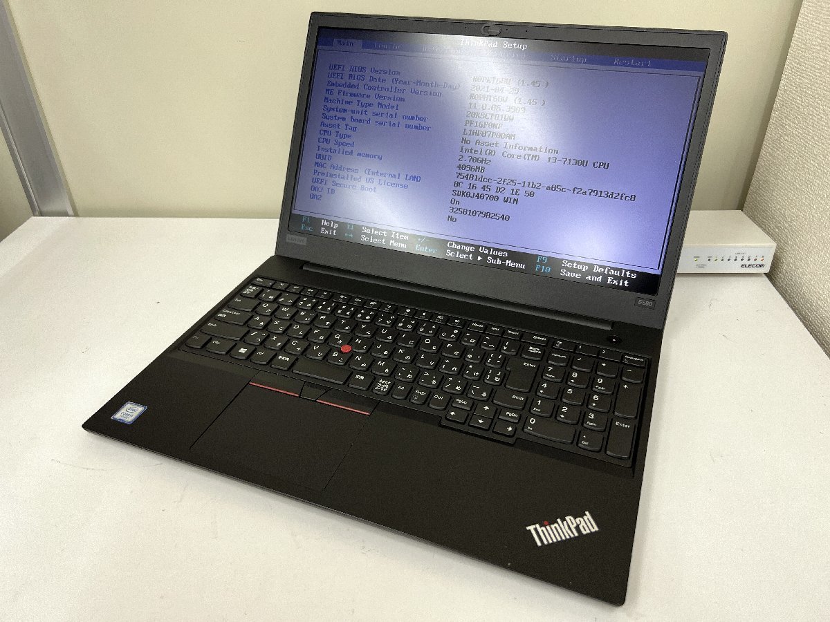 UEFI起動確認済み／中古】ThinkPad E580 【20KS-CTO1WW】(Core i3