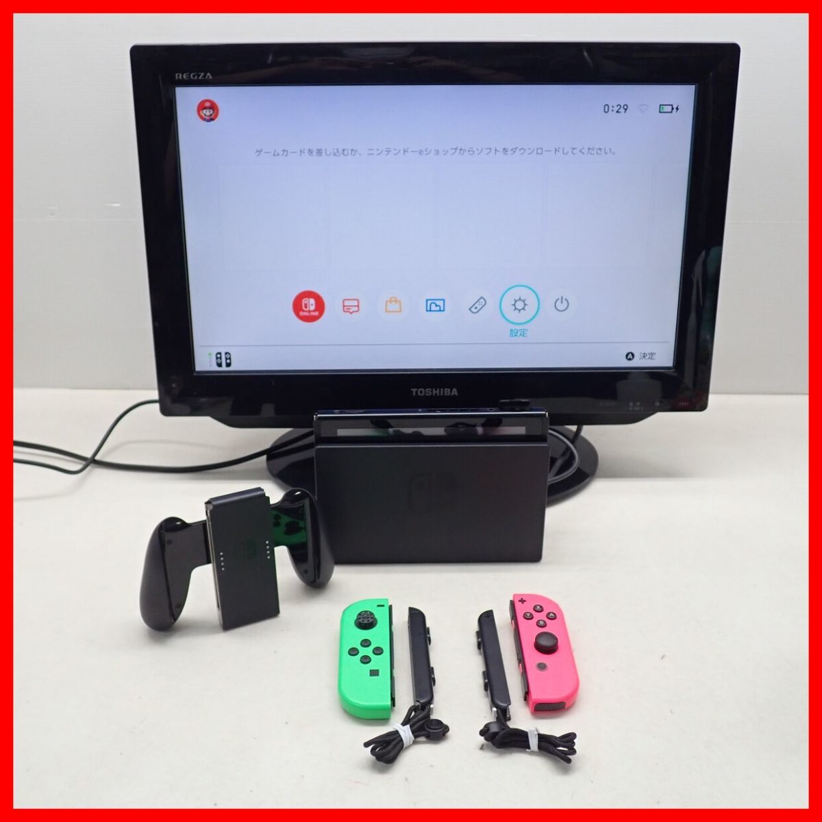 1円〜 NSW ニンテンドーSwitch 本体 HAC-001 前期型 ネオングリーン(L