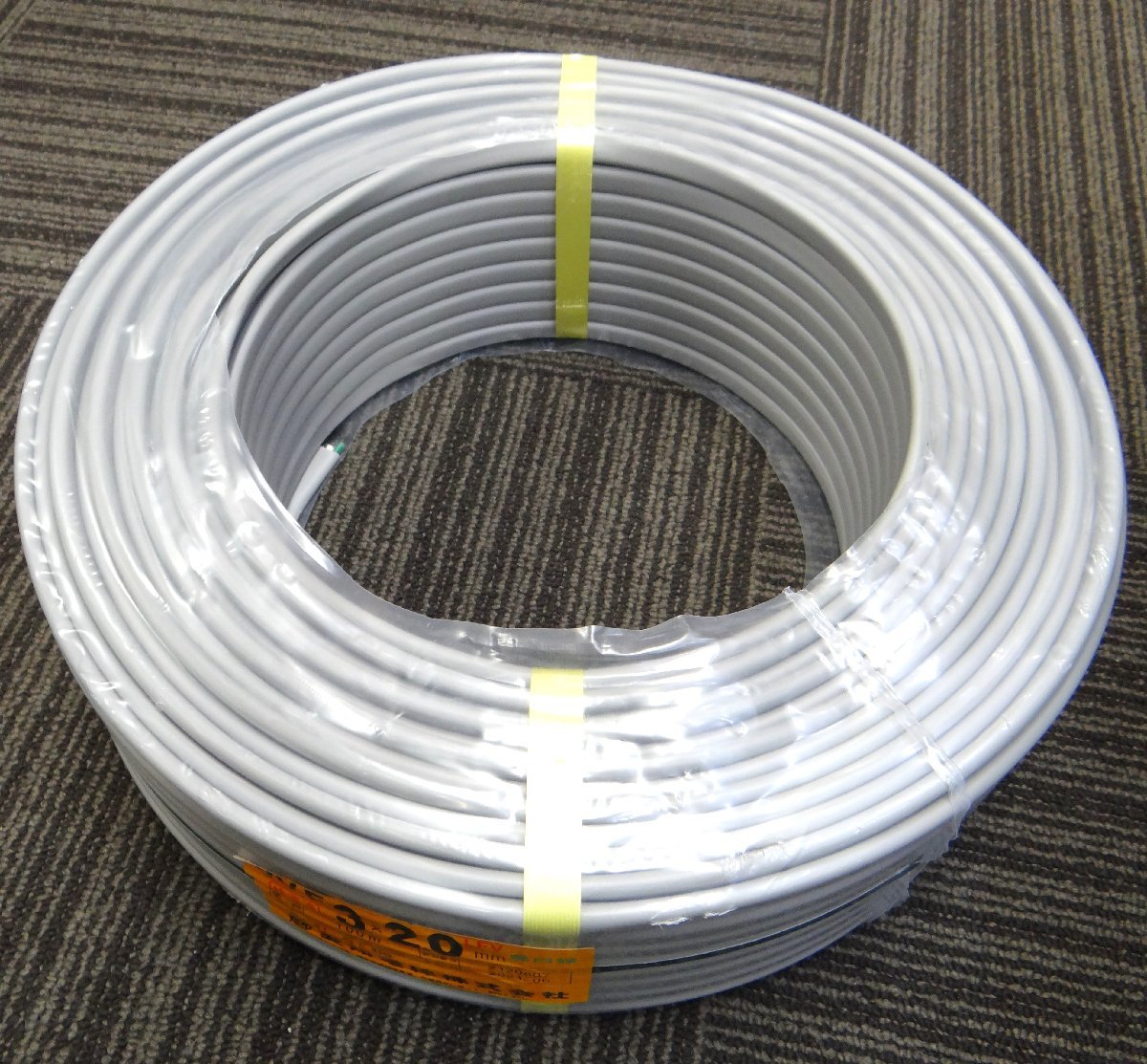 愛知電線 VVFケーブル2.0mm ×3c 100m ケーブル色：黒赤白 新品 電材