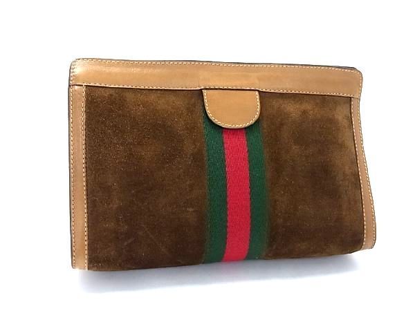 ヴィンテージGUCCIスエードクラッチバッグ 1円 □極美品□ GUCCI グッチ オールドグッチ ヴィンテージ シェリー