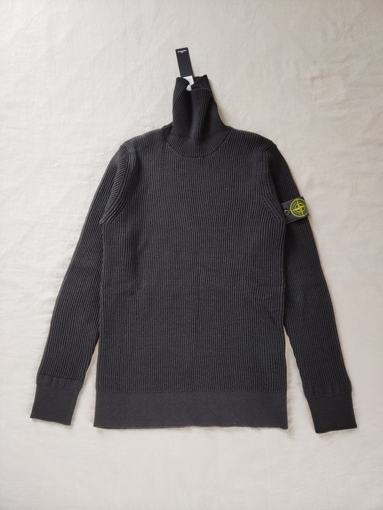 stone island ストーンアイランド ニットセーター WOOL SWEATER ウール スリム メンズ ユニセックス ブラックＬ
