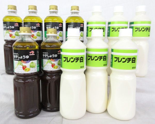 送料300円(税込)■az424■◎ドレッシング 1L(フレンチ 白・ゆずしょうゆ) 2種 12本【シンオク】