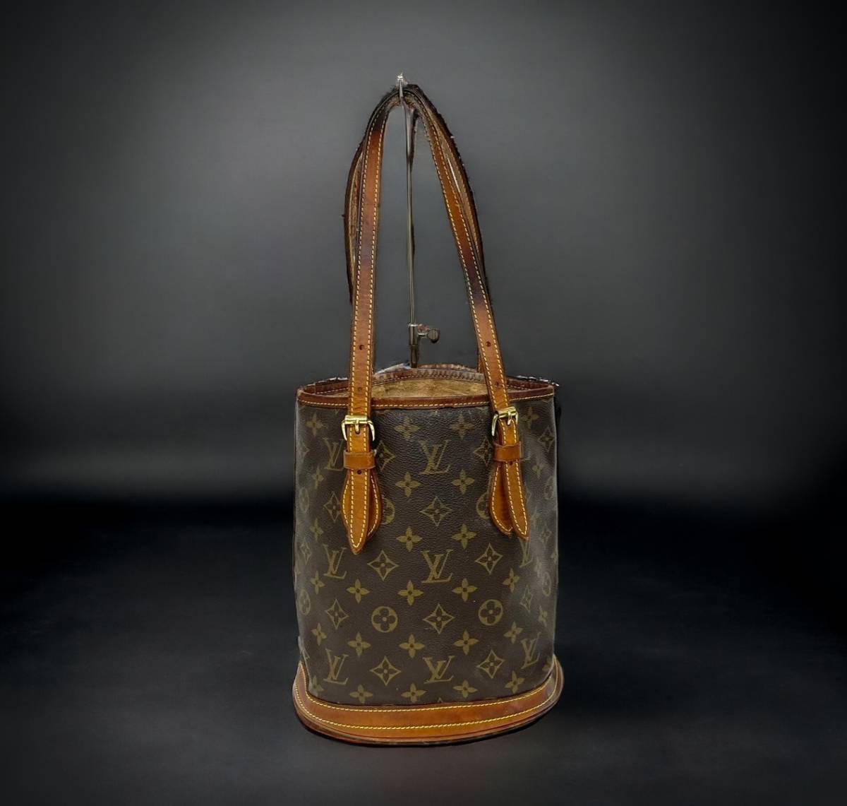 12E2★LOUIS VUITTON/ルイヴィトン★ モノグラム バケットPM M42238 バケツ 肩掛け トート ショルダーバッグ