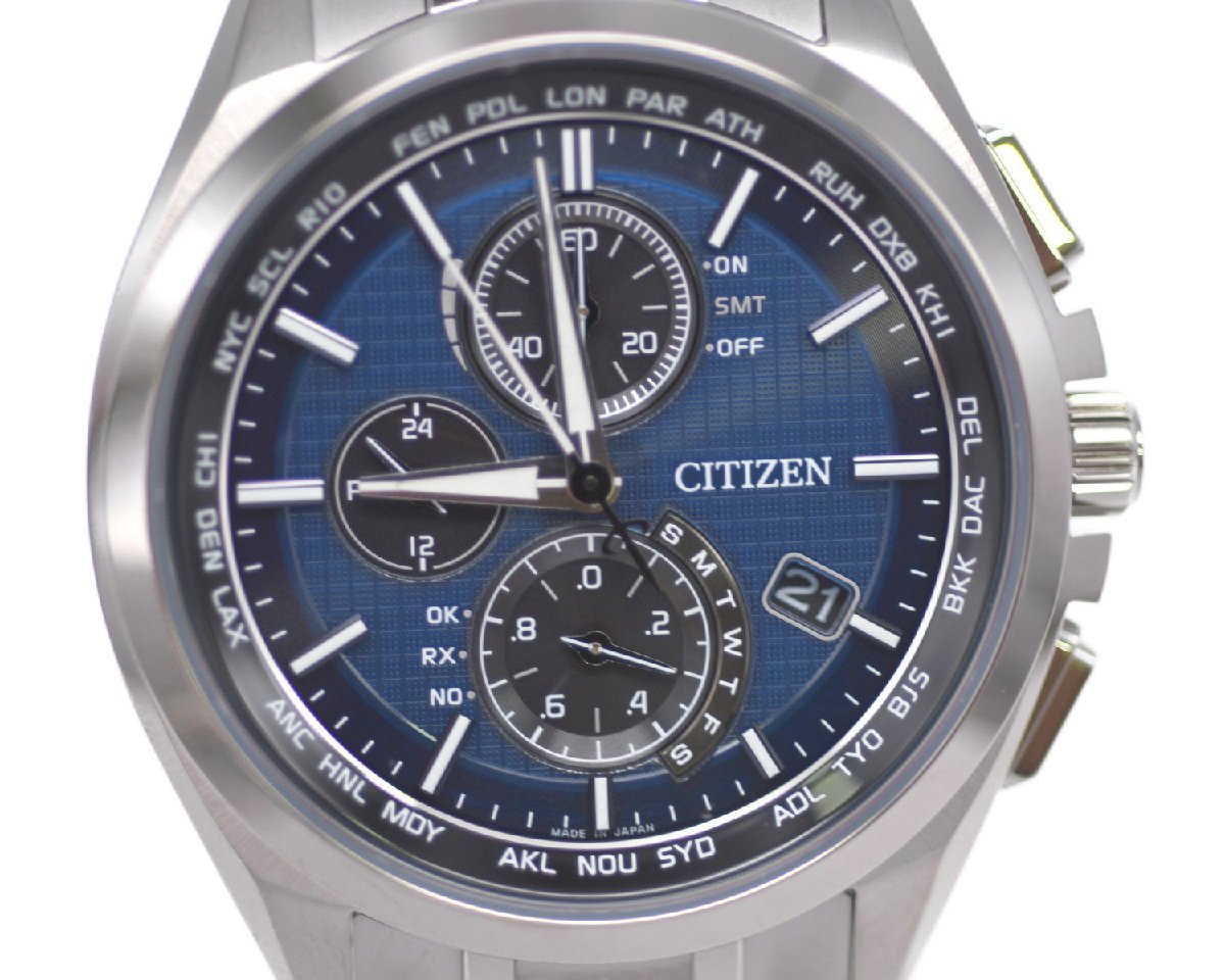 未使用品] 稼働品【CITIZEN】シチズン アテッサ 電波ソーラー ブルー 